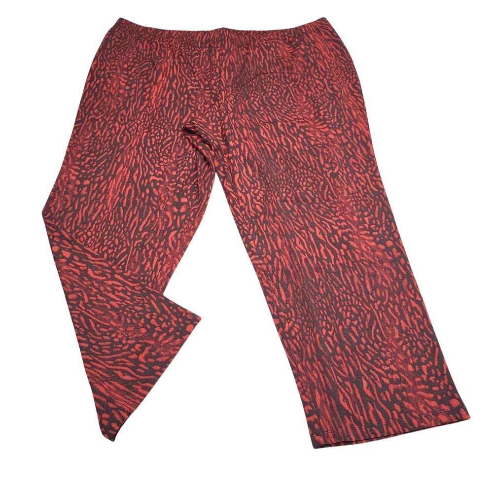 Bob Mackie Womens Printed Dressy Straight Leg Pull On Pants Plus Size 3X